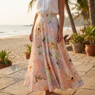 Bombažna tkanina SATIN Oahu pink digital print