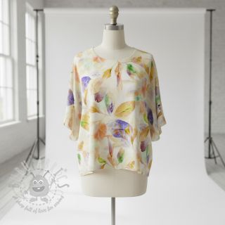 Bombažna tkanina SATIN Hawaii yellow digital print