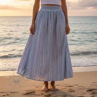 Bombažna tkanina JACQUARD Hearts light blue