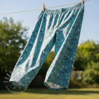 Bombažna tkanina Love light petrol