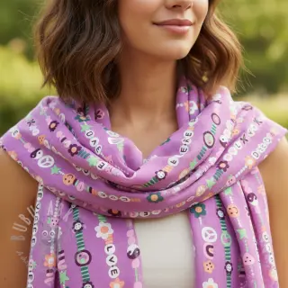 Bombažna tkanina Love dream mauve