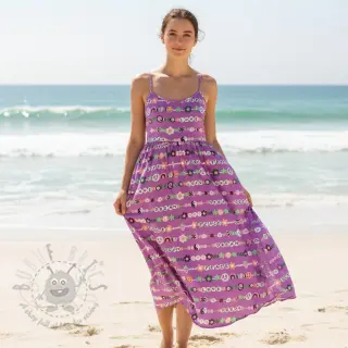 Bombažna tkanina Love dream mauve