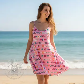 Bombažna tkanina Love dream pink