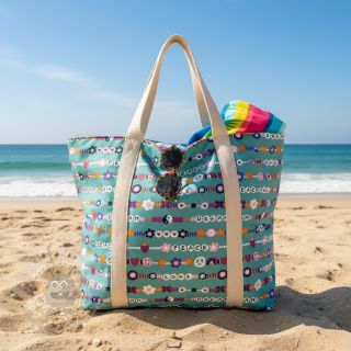 Bombažna tkanina Love dream light petrol