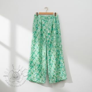 Bombažna tkanina EMBROIDERY Viola green digital print