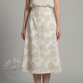 Bombažna tkanina z lanom JACQUARD Peony flowers