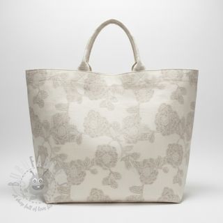 Bombažna tkanina z lanom JACQUARD Peony flowers