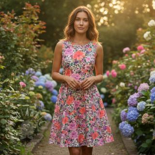 Bombažna tkanina Expession flowers digital print