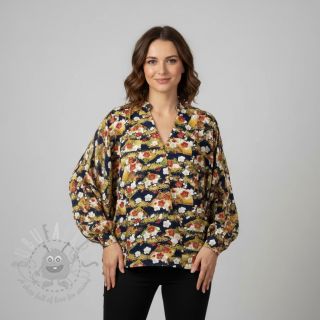 Bombažna tkanina JAPAN Obi indigo