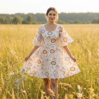 Bombažna tkanina Safari animals ecru