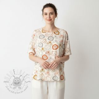 Bombažna tkanina Safari animals ecru