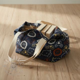 Bombažna tkanina Safari animals navy