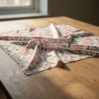 Bombažna tkanina Meadow white digital print