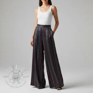 Bombažna tkanina LUREX stripes navy