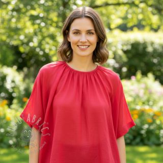 Bombažna tkanina z lanom marlboro rdeča