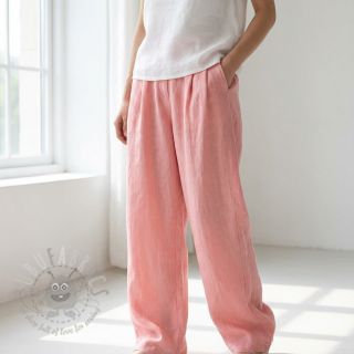 Bombažna tkanina z lanom salmon