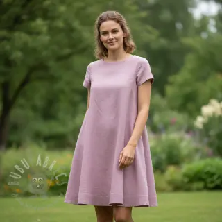 Bombažna tkanina z lanom old pink
