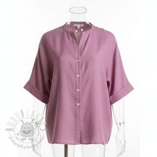 Bombažna tkanina z lanom old pink