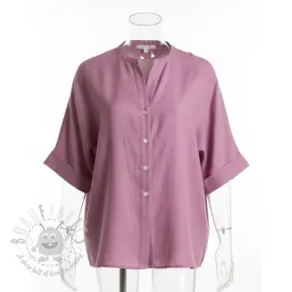 Bombažna tkanina z lanom old pink