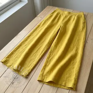 Bombažna tkanina z lanom ochre
