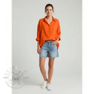 Bombažna tkanina z lanom orange