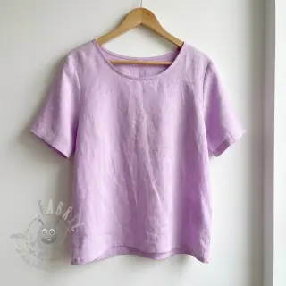 Bombažna tkanina z lanom lilac