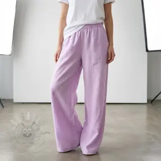Bombažna tkanina z lanom lilac