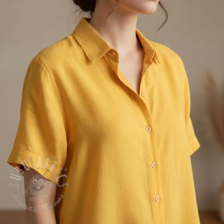 Bombažna tkanina z lanom yellow