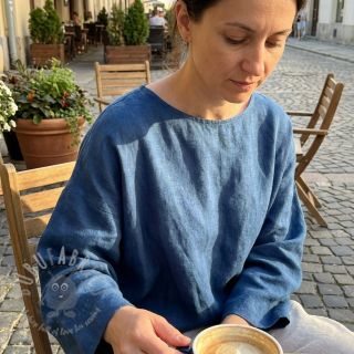 Bombažna tkanina z lanom jeans