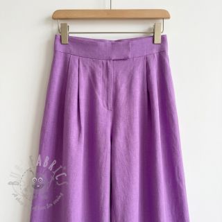 Bombažna tkanina z lanom dark lilac