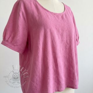 Bombažna tkanina z lanom dark pink