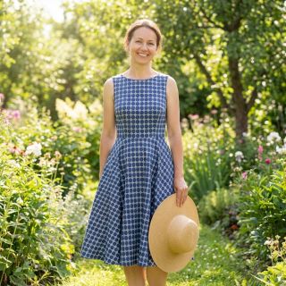 Bombaž JEANS Circles dark blue