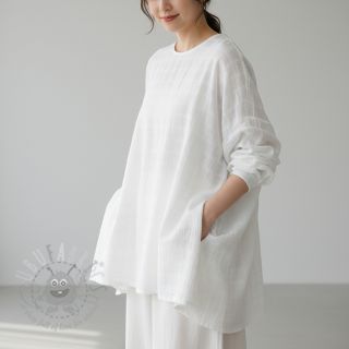 Bombažna tkanina EMBROIDERY DOBBY Square white