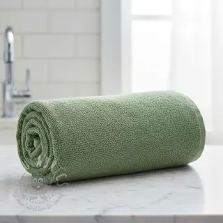 Raztegljiva frotirna tkanina old green