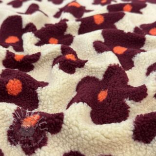 Plaščevina TEDDY JACQUARD Flowers beige