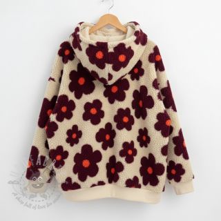 Plaščevina TEDDY JACQUARD Flowers beige