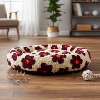 Plaščevina TEDDY JACQUARD Flowers beige