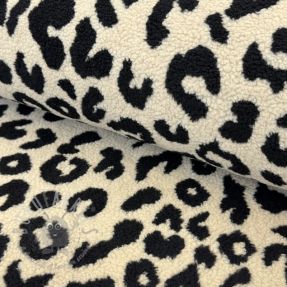 Plaščevina TEDDY JACQUARD Animal skin black