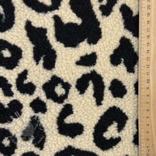 Plaščevina TEDDY JACQUARD Animal skin black