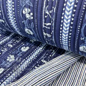 Bombažna tkanina QUILT Gange bleu