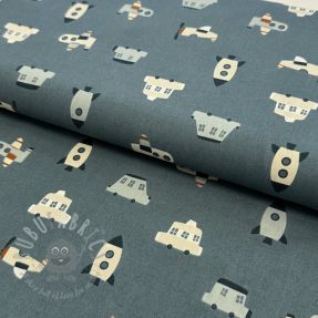Bombažna tkanina Vehicles petrol