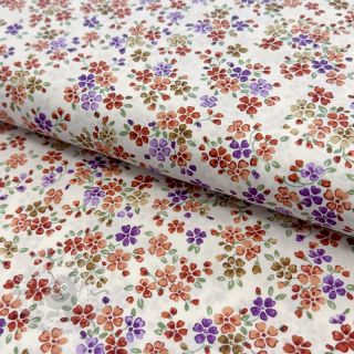 Bombažna tkanina Simie flowers offwhite digital print
