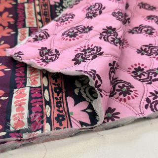 Bombažna tkanina VOILE STEPPED Daria flower aubergine digital print