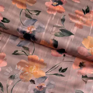 Bombažna tkanina SATIN Penny flower peach digital print