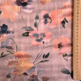 Bombažna tkanina SATIN Penny flower peach digital print