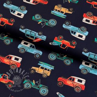 Bombažna tkanina Cars navy digital print