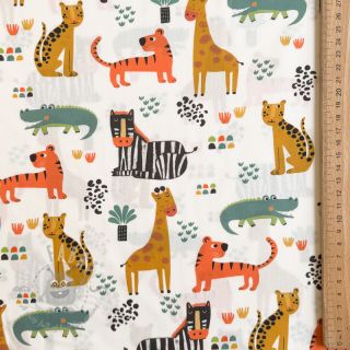 Bombažna tkanina Safari time offwhite digital print