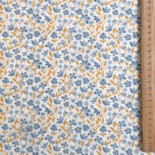 Bombažna tkanina Fine flowers blue