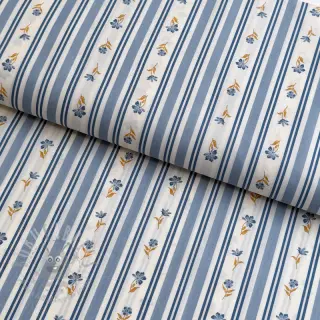 Bombažna tkanina Fine flowers STRIPE blue