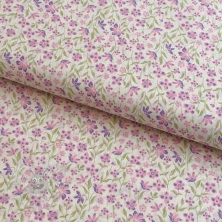 Bombažna tkanina Fine flowers purple